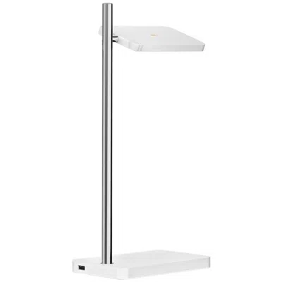 Pre-owned Pablo Designs Talia Table Lamp In White Matt/gloss And Chrome Finish By