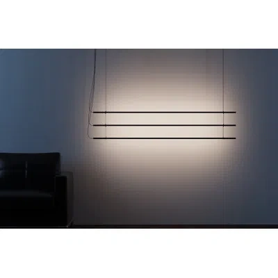 Pablo Designs T.o 3 - Light Kitchen Island Modern Linear Pendant In Matte Black,graphite Gray,matte Black