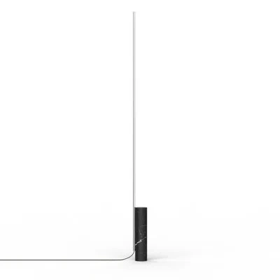 Pablo Designs T.o 63" Novelty Floor Lamp In Black Marquina,chrome