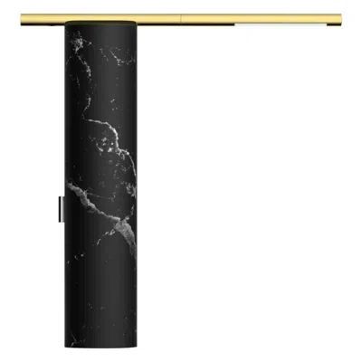 Pre-owned Pablo Designs T.o Table Lamp Black Marble And Brass