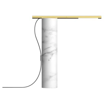 Pre-owned Pablo Designs T.o Table Lamp White Marble And Brass