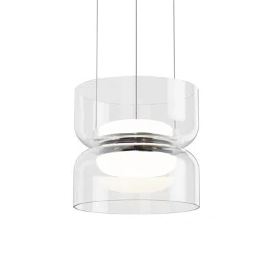 Pablo Designs Totem Mini Up And Down Light Opal Glass Shades In Clear