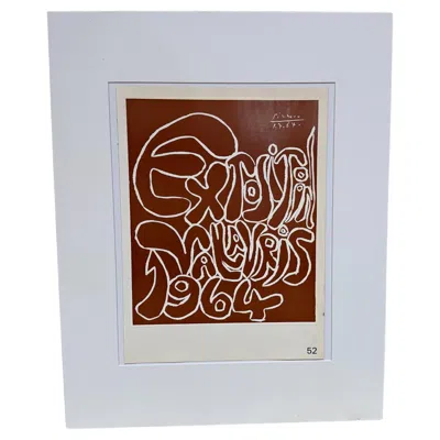 Pre-owned Pablo Picasso 1964 Picasso Poster Exposition Vallauris, Mid-century Modern, Paper In Gray