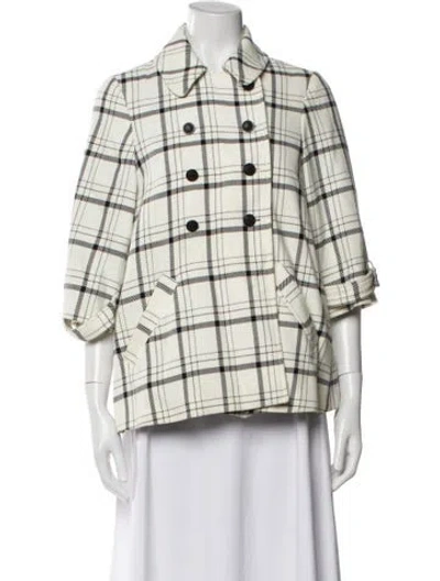 Pre-owned Pablo Plaid Print Jacket In White