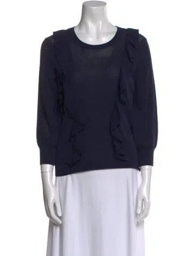 Pre-owned Pablo Scoop Neck Three-quarter Sleeve Sweatshirt In Blue