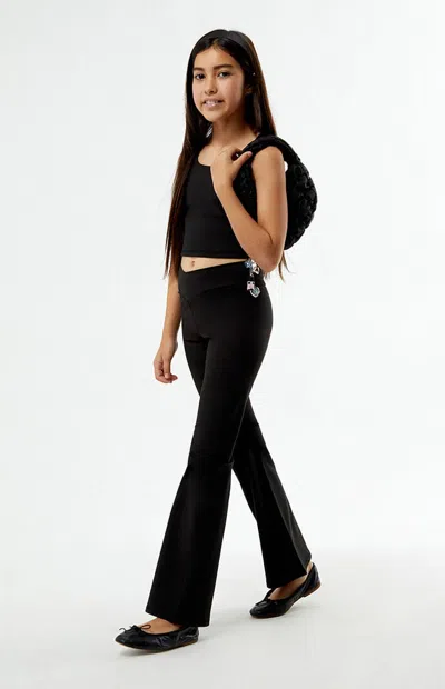 Pac 1980 Pac Whisper Active Crossover Flare Yoga Pants In Black