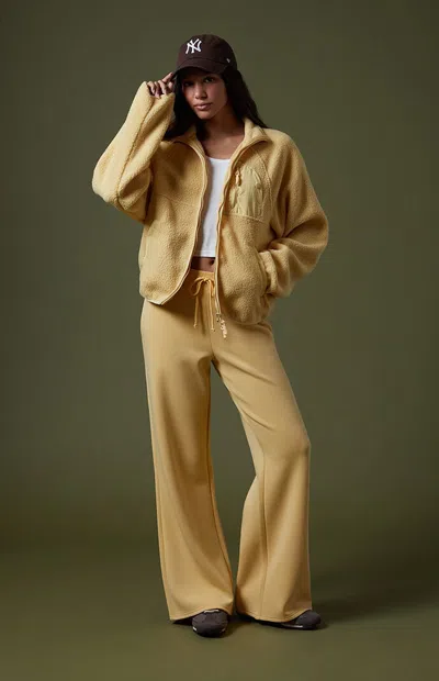Pac 1980 Women's Active Alta Modal Beau Wide Leg Sweatpants In Yellow