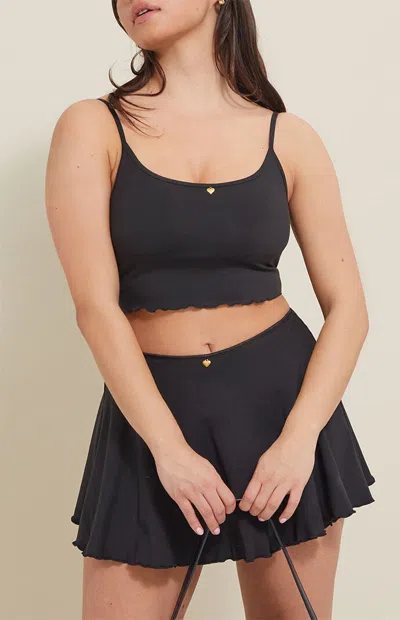 Pac 1980 Women's Active Black Charmed Cropped Tank Top