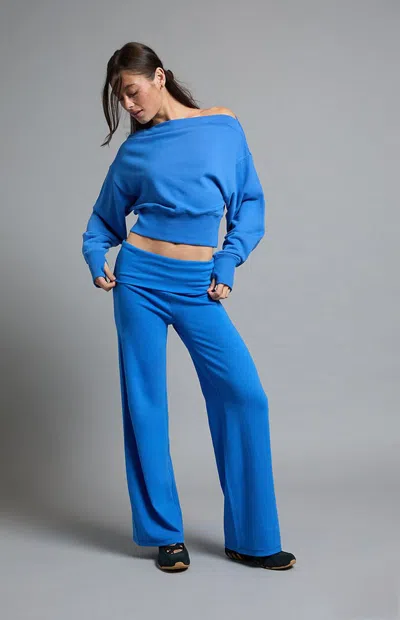 Pac 1980 Women's Active Blake Wide Leg Yoga Pants In Cobalt