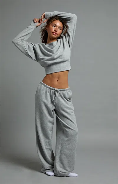 Pac 1980 Women's Active Grace Baggy Lounge Sweatpants In Heather Gray