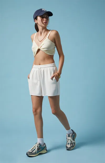 Pac 1980 Women's Active Ivory Sweat Shorts In White
