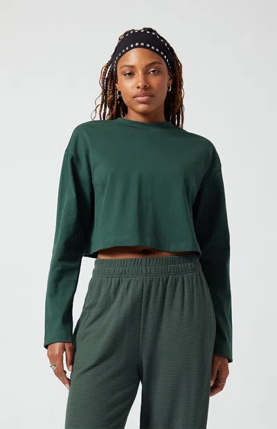 Pac 1980 Women's Active Sedona Jersey A Team Long Sleeve Cropped T-shirt In Green