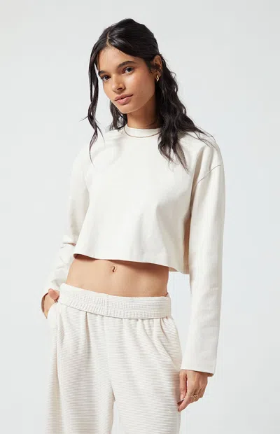 Pac 1980 Women's Active Sedona Jersey A Team Long Sleeve Cropped T-shirt In Ivory In White