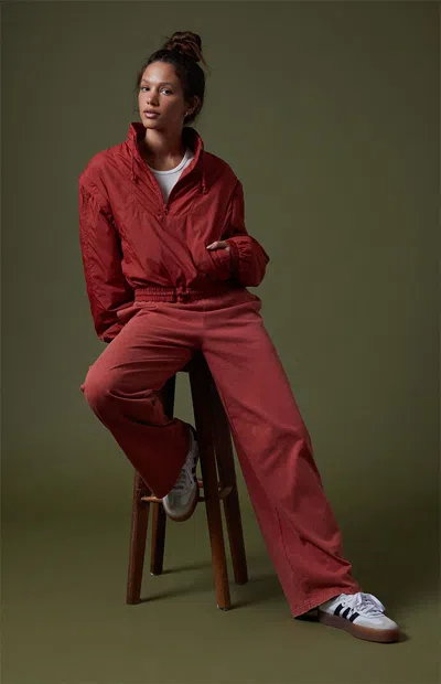 Pac 1980 Women's Active Ski Fleece Aura Quarter Zip Sweatshirt In Red