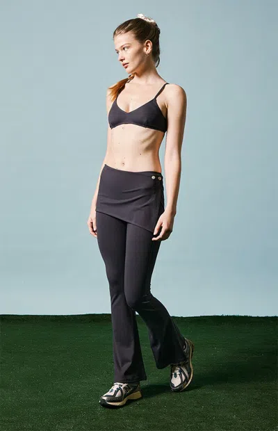 Pac 1980 Women's Pac Whisper Active Echo Park Flare Pants In Dark Gray In Black