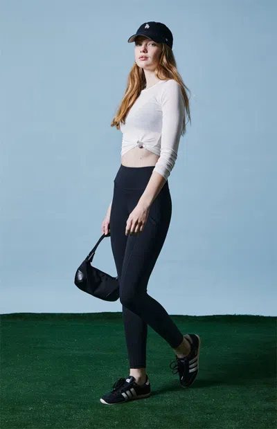 Pac 1980 Women's Pac Whisper Active Element High Waisted Leggings In Black In Blue