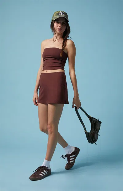 Pac 1980 Women's Pac Whisper Active Gemini Mini Skort In Brown