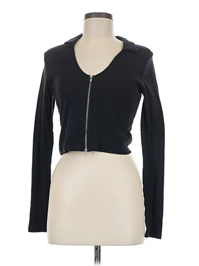 Pre-owned Pac Cares Long Sleeve Top Black Keyhole Neckline Tops