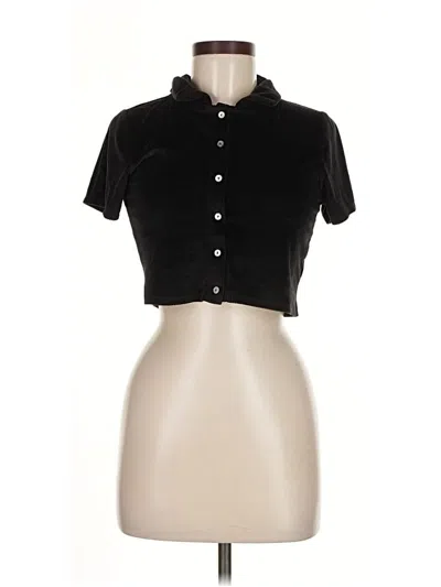 Pre-owned Pac Cares Short Sleeve Blouse In Black