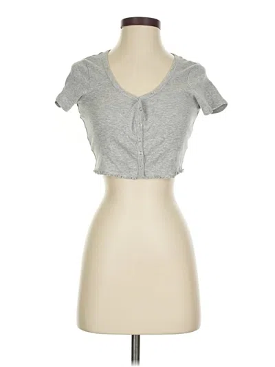 Pre-owned Pac Cares Short Sleeve Top Gray Sweetheart Neckline Tops