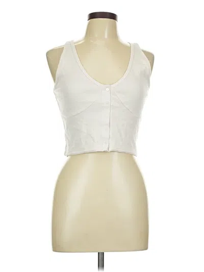 Pre-owned Pac Cares Tank Top Ivory Halter Neckline Tops In White
