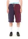 Paccbet Patchwork Detailed Drawstring Waist Shorts In Navy