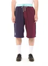 Paccbet Patchwork Detailed Drawstring Waist Shorts In Blue