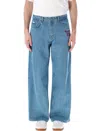 PACCBET PACCBET SLOGAN EMBROIDERED BAGGY JEANS