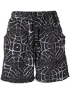 Pace Abstract-print Drawstring Shorts In Black