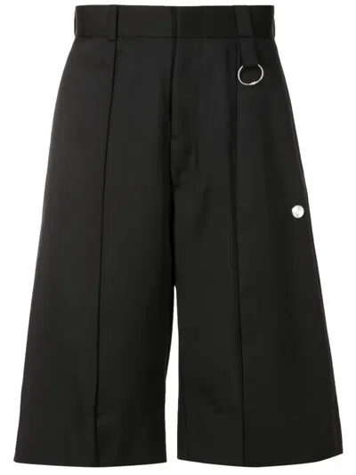 Pace Logo-plaque Virgin-wool Shorts In Black