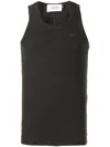 Pace Waffle-effect Cotton Tank Top In Grey