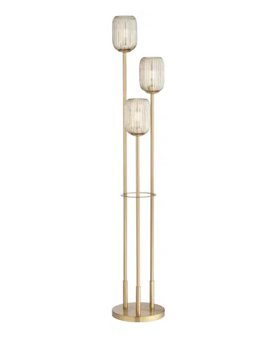 Pacific Coast 68" Metal, Glass Oden Floor Lamp In Warm Gold