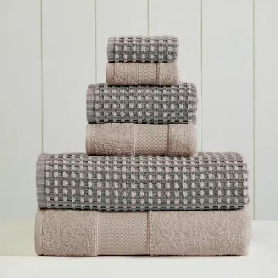 Pacific Coast Textiles Cobblestone 6-pc. Geometric Bath Towel Set In Black
