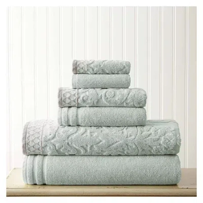 Pacific Coast Textiles Jacquard Solid 6-pc. Bath Towel Set In Blue