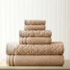 Pacific Coast Textiles Jacquard Solid 6-pc. Bath Towel Set In Brown