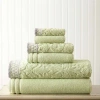 Pacific Coast Textiles Jacquard Solid 6-pc. Bath Towel Set In Green