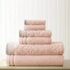 Pacific Coast Textiles Jacquard Solid 6-pc. Bath Towel Set In Pink