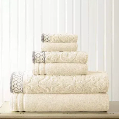 Pacific Coast Textiles Jacquard Solid 6-pc. Bath Towel Set In Yellow