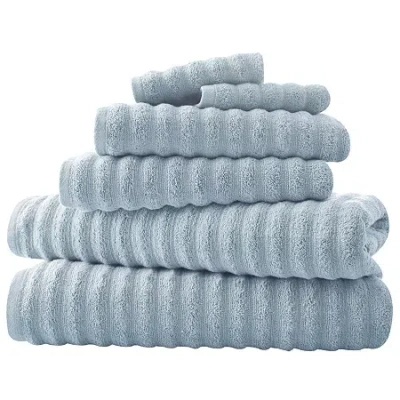 Pacific Coast Textiles Luxury Spa Collection Wavy 6-pc. Bath Towel Set In Blue