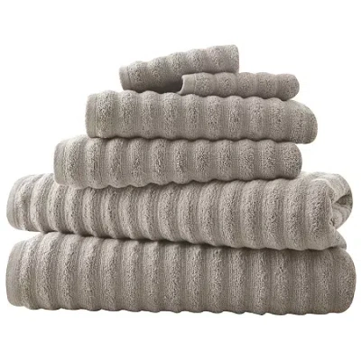 Pacific Coast Textiles Luxury Spa Collection Wavy 6-pc. Bath Towel Set In Gray