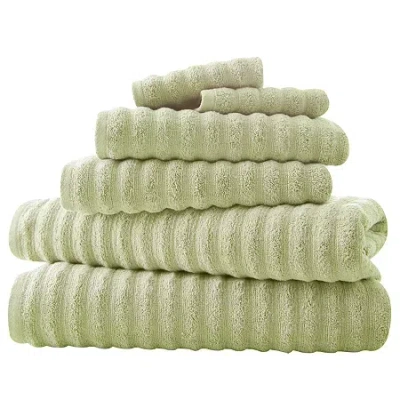 Pacific Coast Textiles Luxury Spa Collection Wavy 6-pc. Bath Towel Set In Green