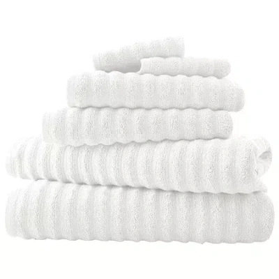 Pacific Coast Textiles Luxury Spa Collection Wavy 6-pc. Bath Towel Set In White