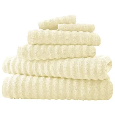 Pacific Coast Textiles Luxury Spa Collection Wavy 6-pc. Bath Towel Set In Yellow