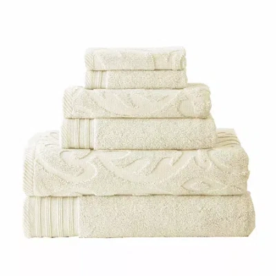 Pacific Coast Textiles Medallion Swirl 6-pc. Bath Towel Set In White