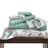 Pacific Coast Textiles Organic Vines Yarn Dyed 6-pc. Bath Towel Set In Blue