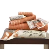 Pacific Coast Textiles Organic Vines Yarn Dyed 6-pc. Bath Towel Set In Orange