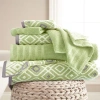 Pacific Coast Textiles Oxford Yarn Dyed 6-pc.bath Towel Set In Green
