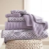 Pacific Coast Textiles Oxford Yarn Dyed 6-pc.bath Towel Set In Purple