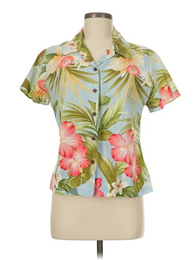 Pre-owned Pacific Legend Short Sleeve Blouse In Green