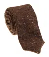 Pacific Silk Cashmere And Wool Knit Tie In Brown In Brown